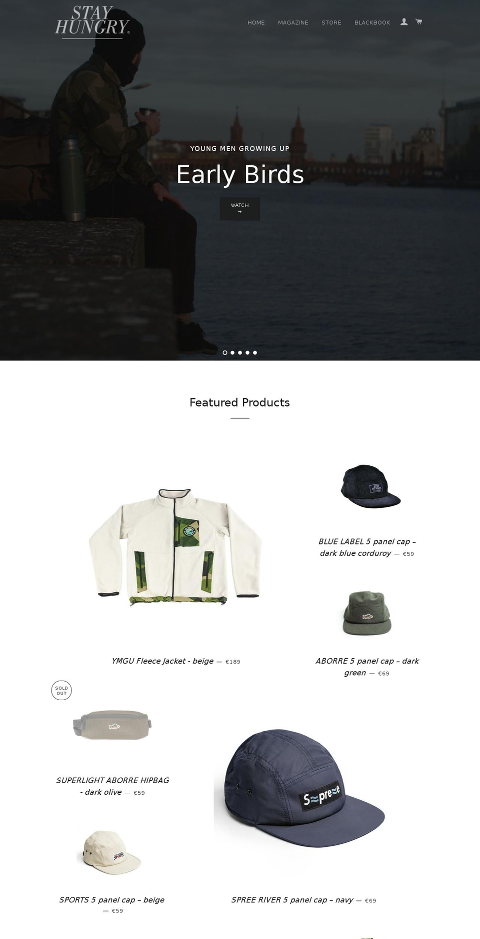 stayhungryclothing.com shopify website screenshot