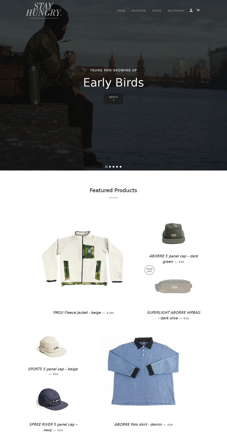 stayhungrystore.de shopify website screenshot