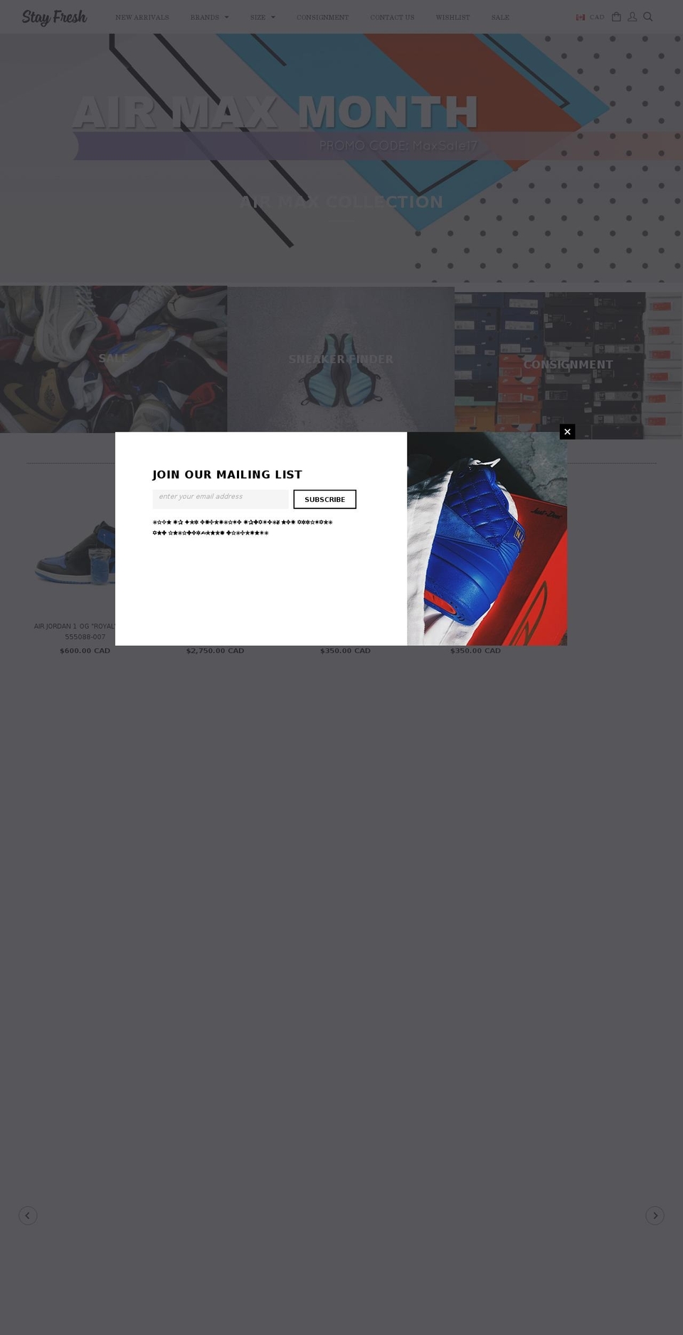 Parallax Shopify theme site example stayingfresh.ca