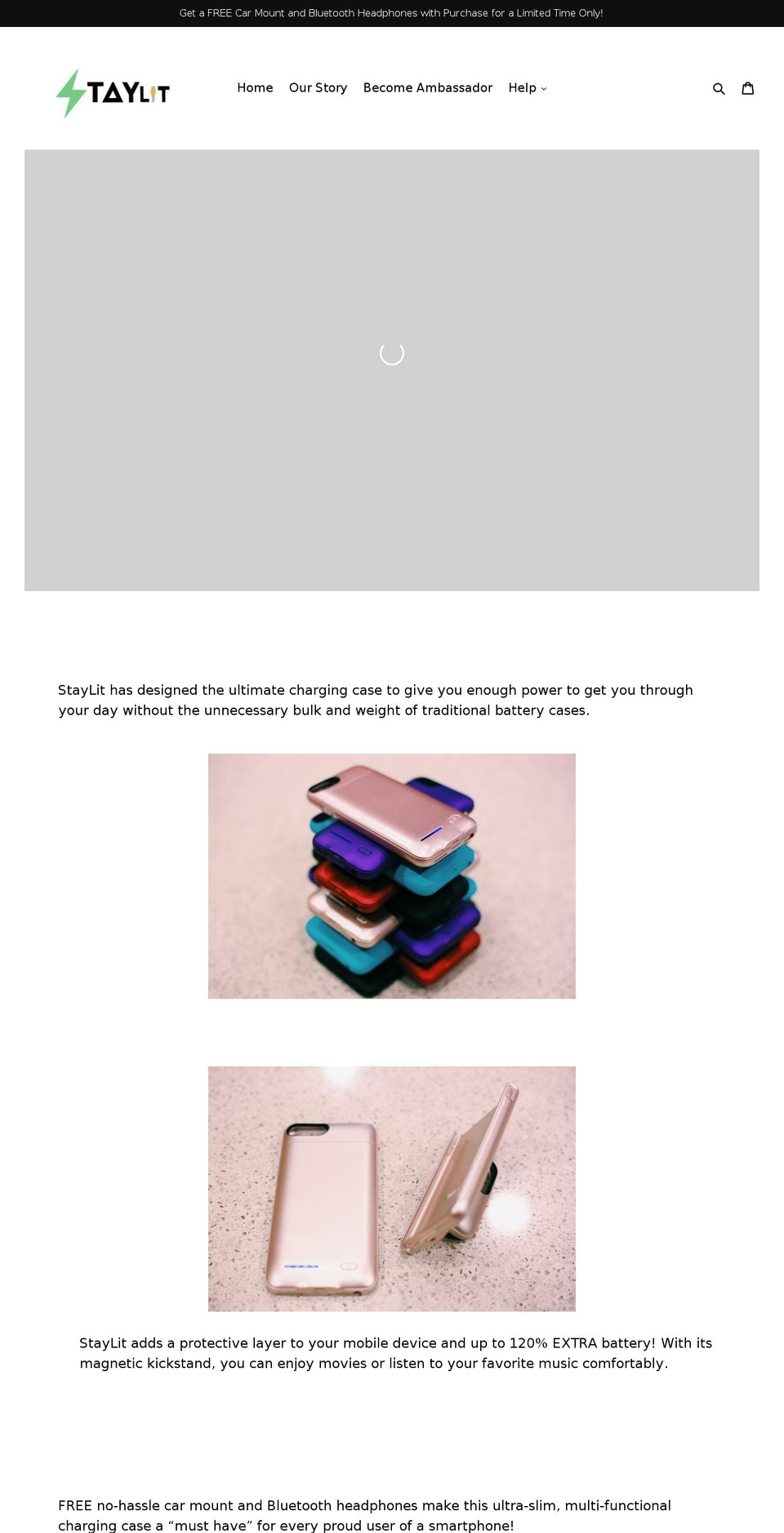 staylitcase.com — Shopify storefront screenshot