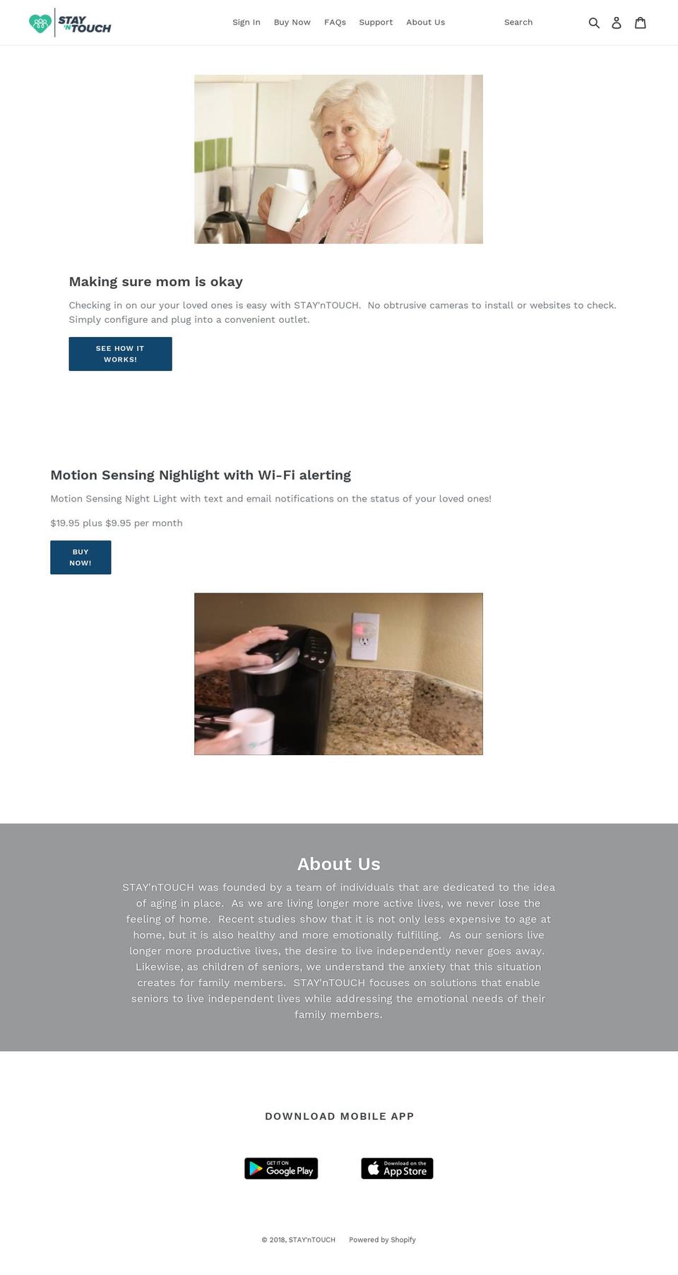 stayntouchinc.com — Shopify storefront screenshot