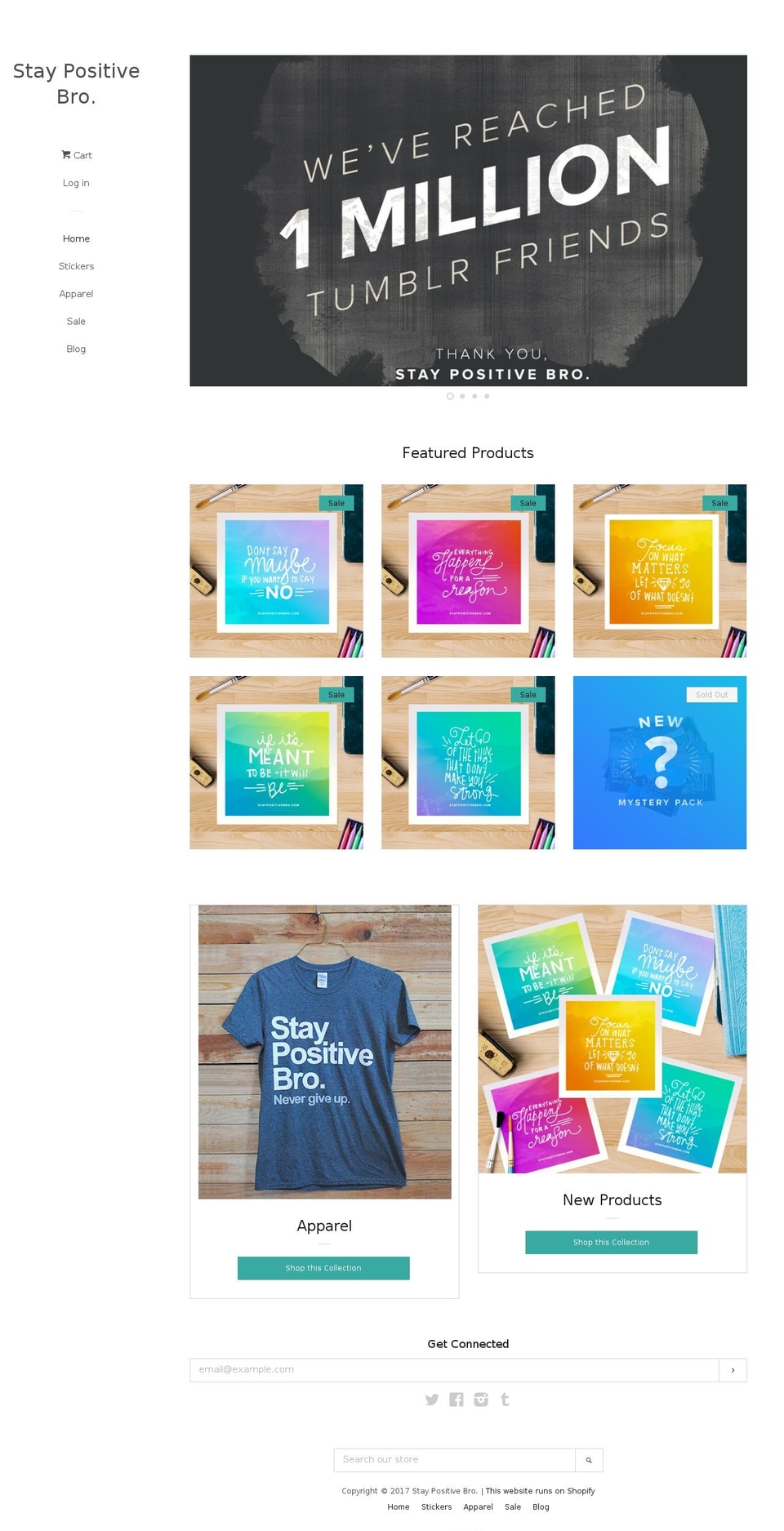 staypositivebro.com shopify website screenshot