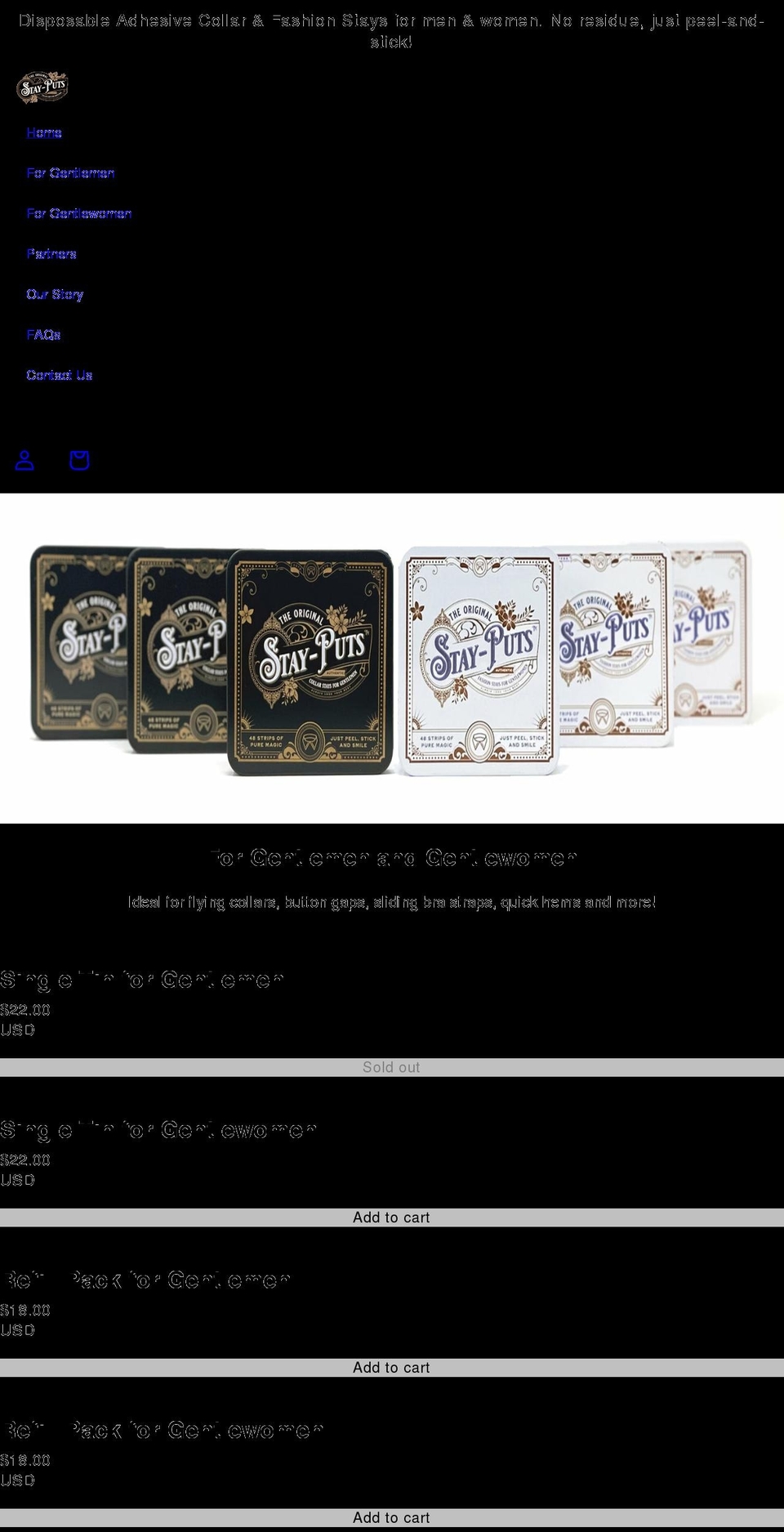 stayputs.com shopify website screenshot