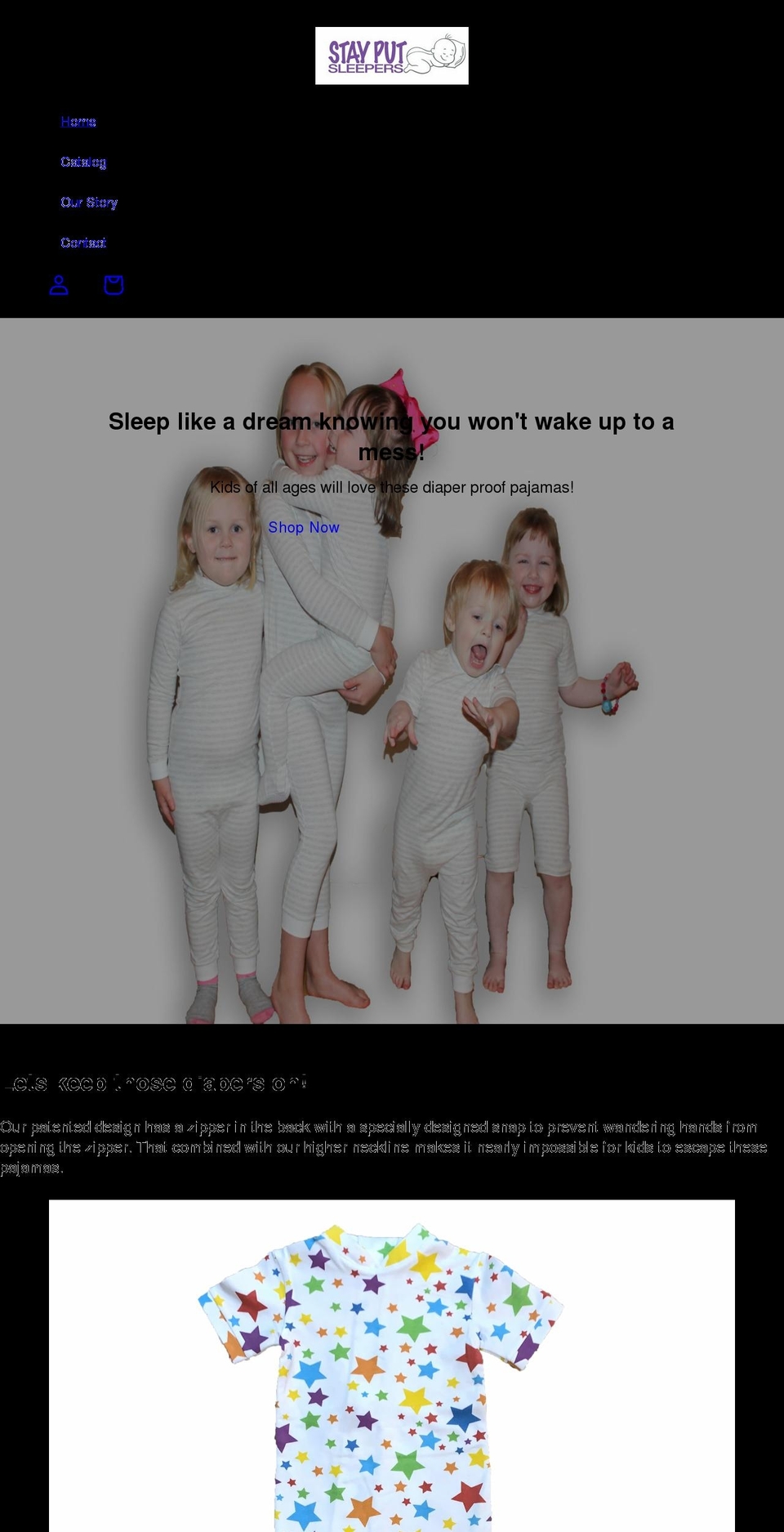 stayputsleepers.com shopify website screenshot