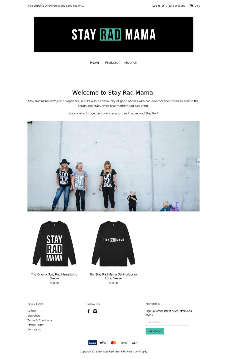 stayradmama.com shopify website screenshot