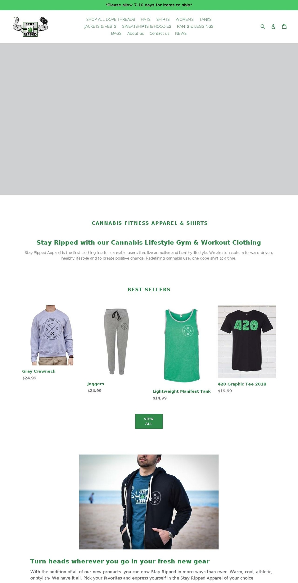 stayrippedapparel.com — Shopify storefront screenshot
