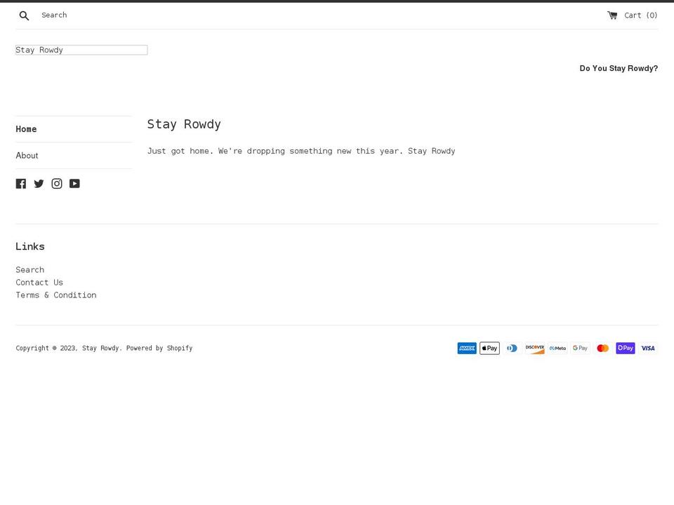 stayrowdyla.com shopify website screenshot
