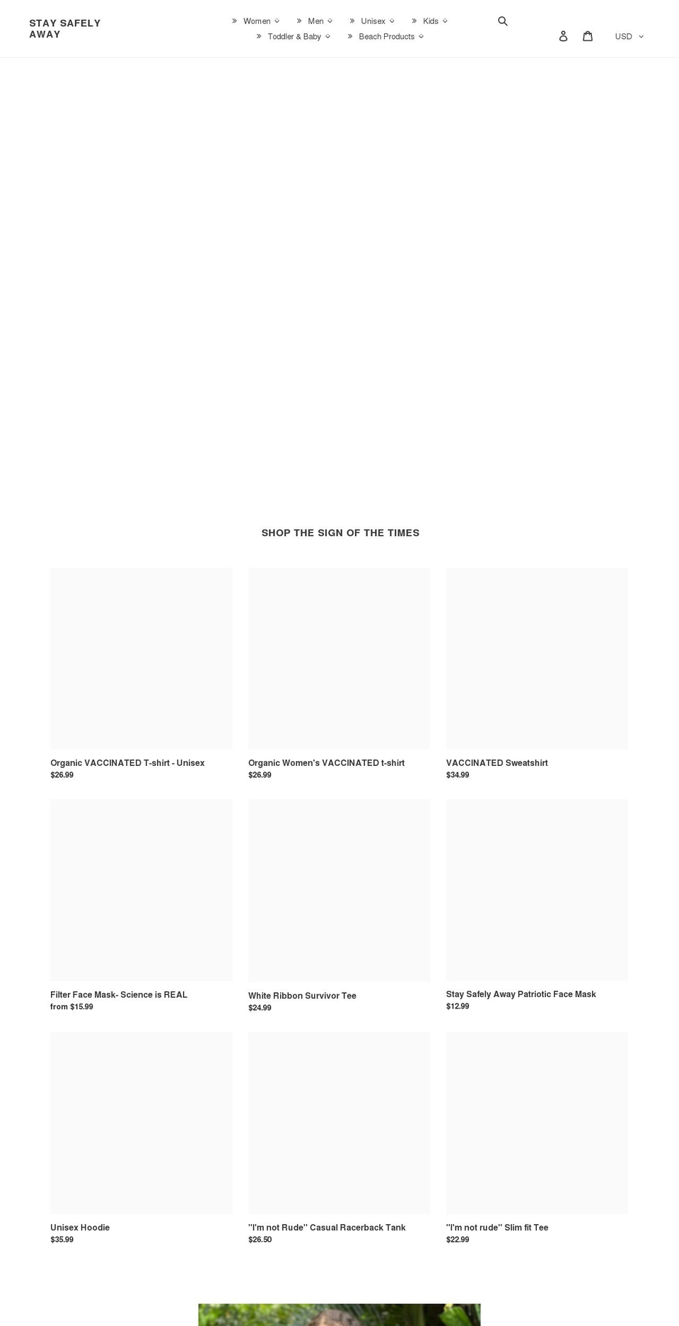 staysafelyaway.com shopify website screenshot