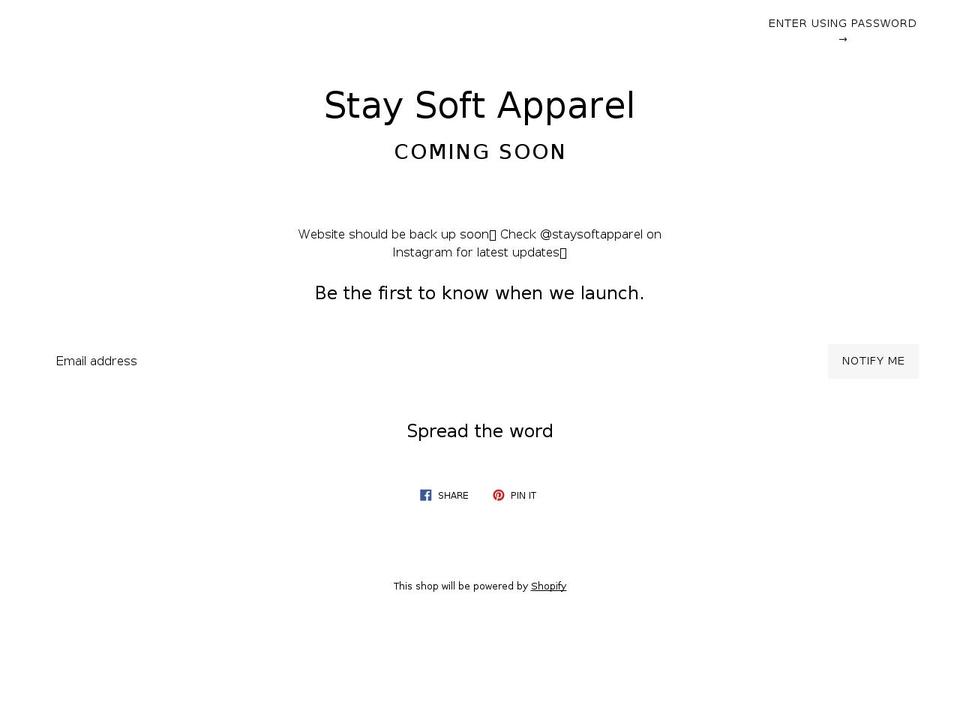 staysoftapparel.com shopify website screenshot