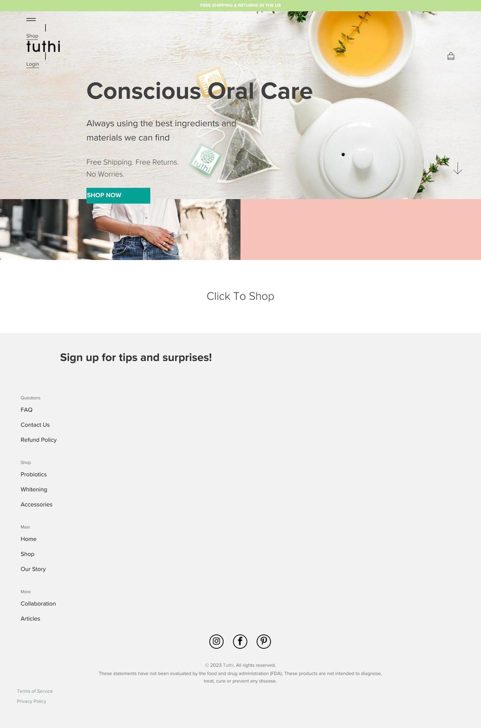 staytuthi.com shopify website screenshot