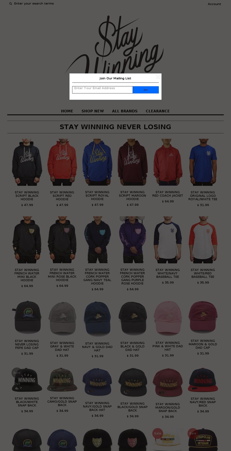 staywinningboutique.com shopify website screenshot