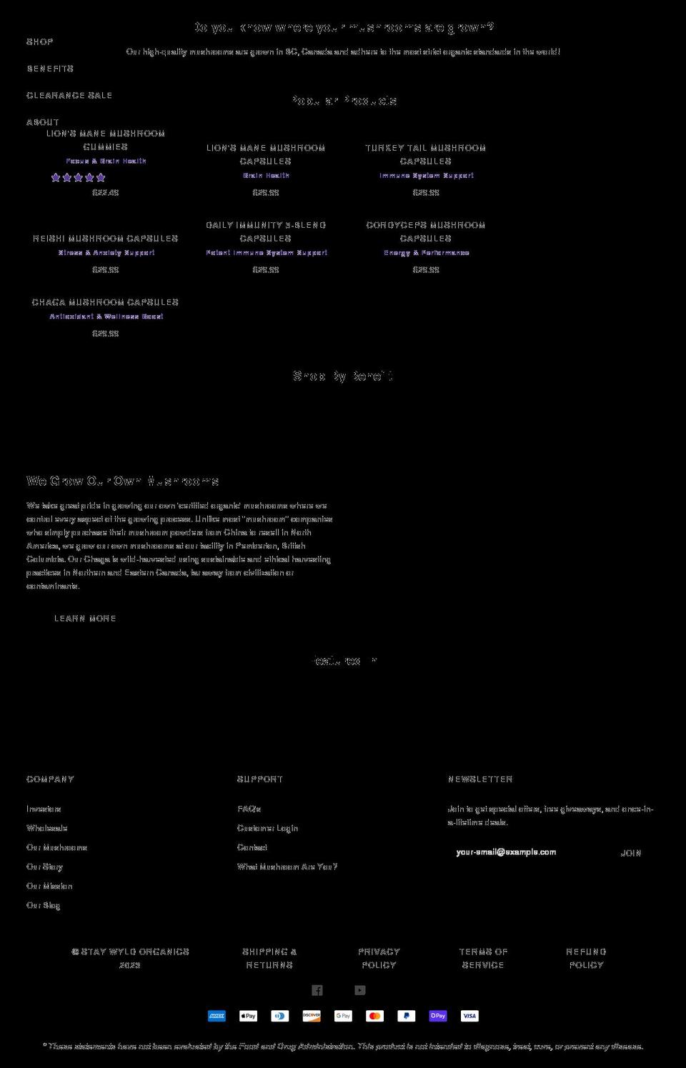 staywyldorganics.com shopify website screenshot