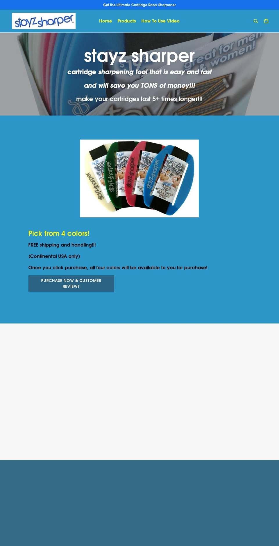 stayzsharper.com — Shopify storefront screenshot