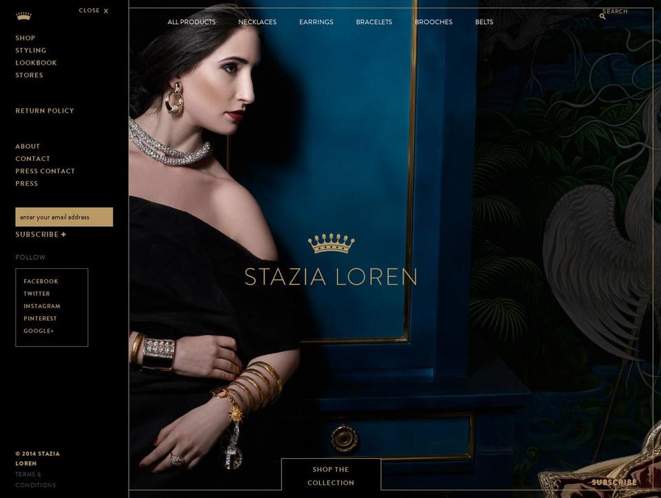 stazia-loren.myshopify.com — Shopify storefront screenshot
