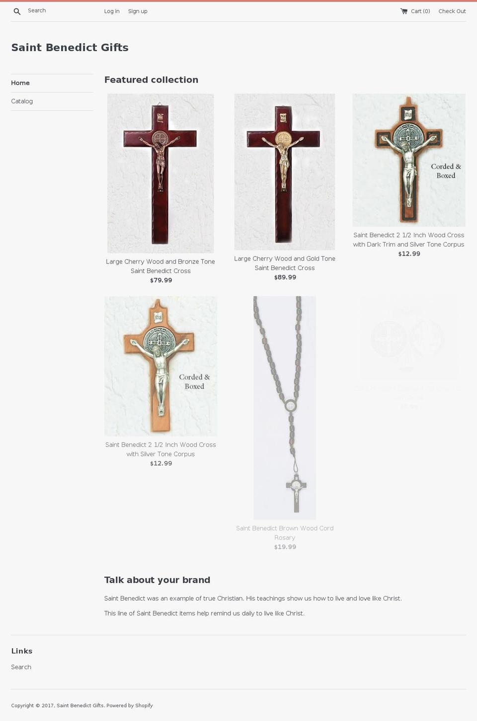 stbenedictgifts.com shopify website screenshot
