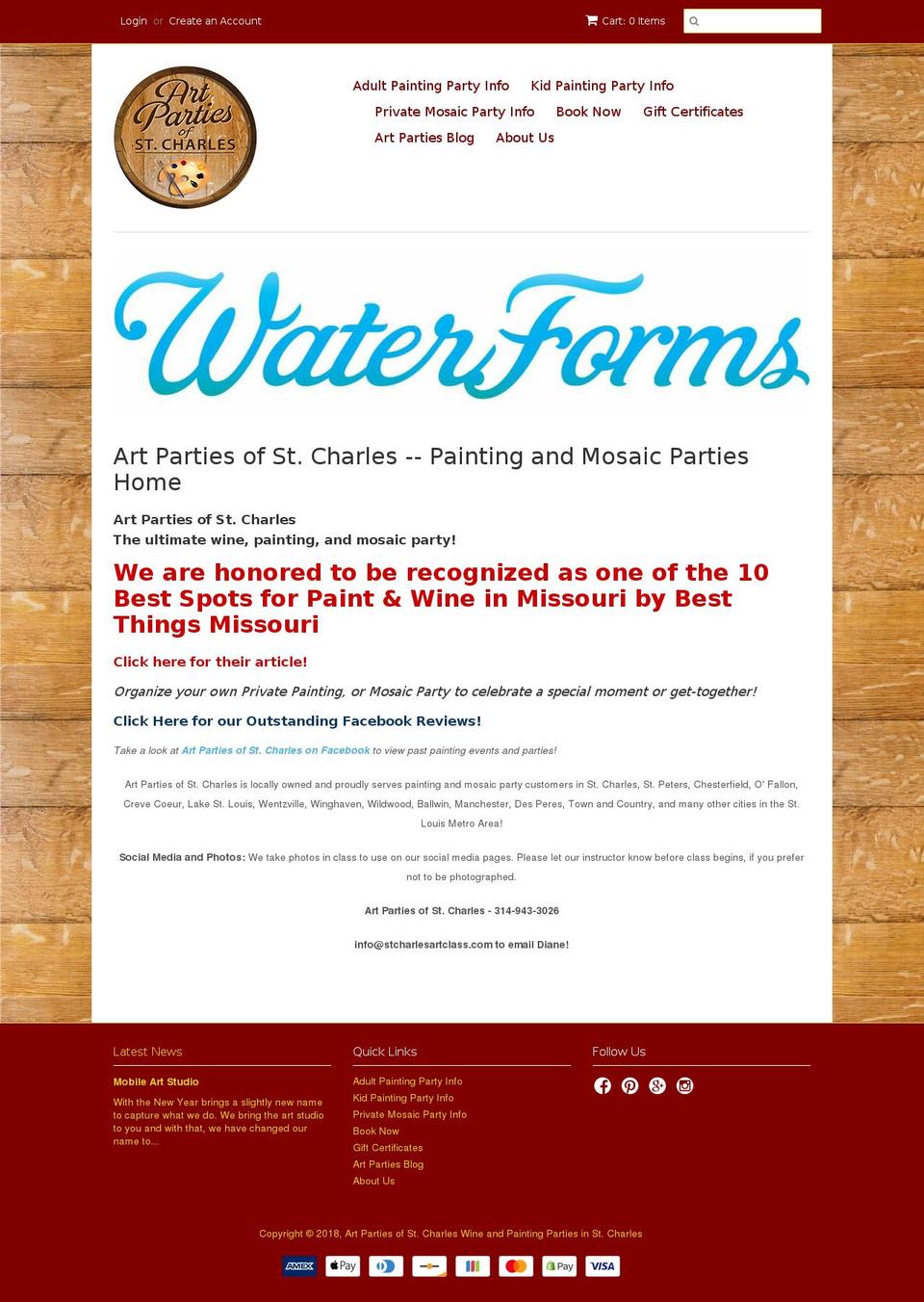 stcharlesartclass.com — Shopify storefront screenshot