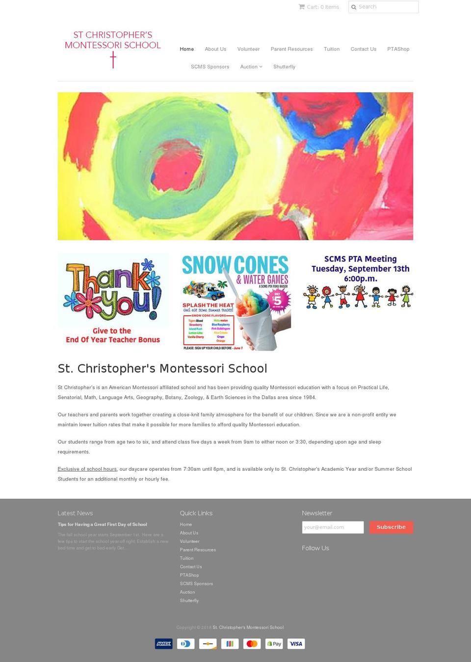 stchristophersmontessoripta.com — Shopify storefront screenshot