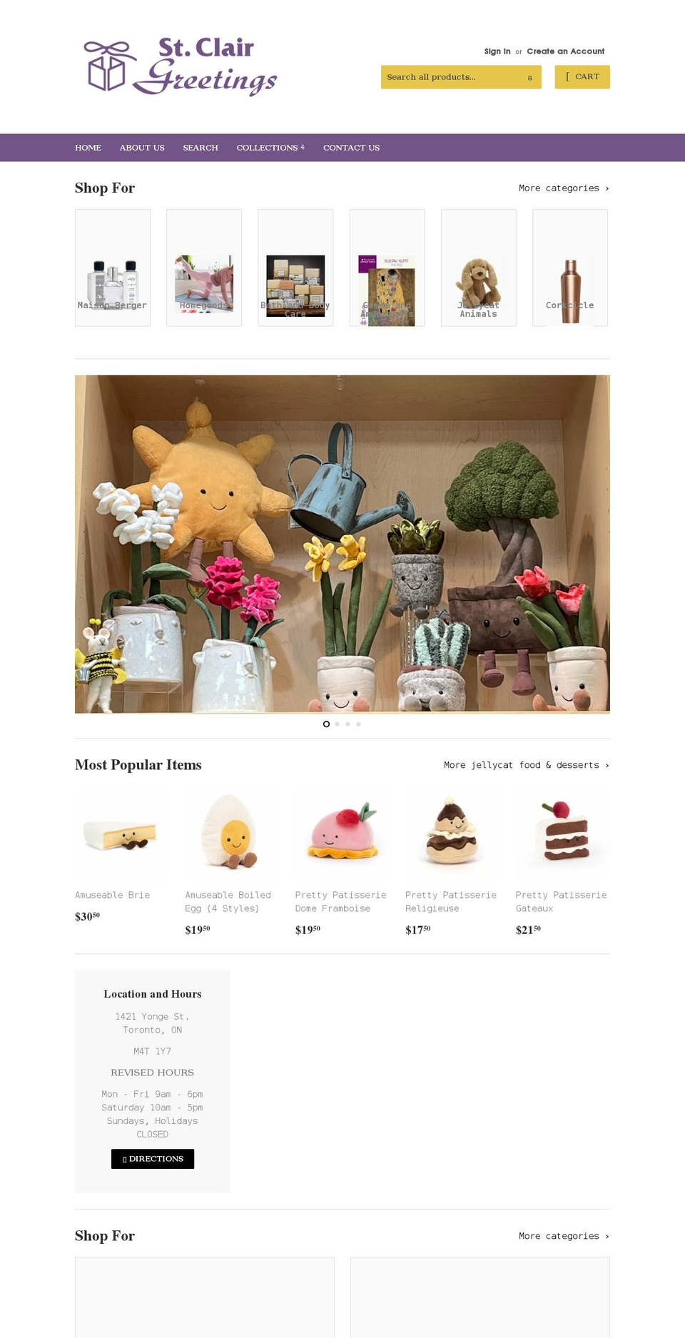 stclairgreetings.com shopify website screenshot