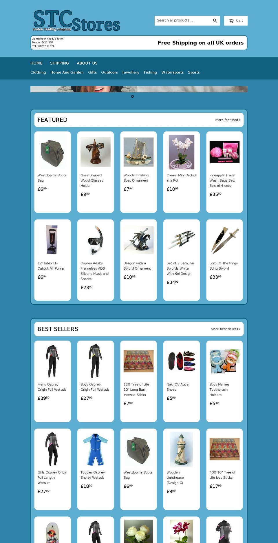 Crave Shopify theme site example stcstores.co.uk