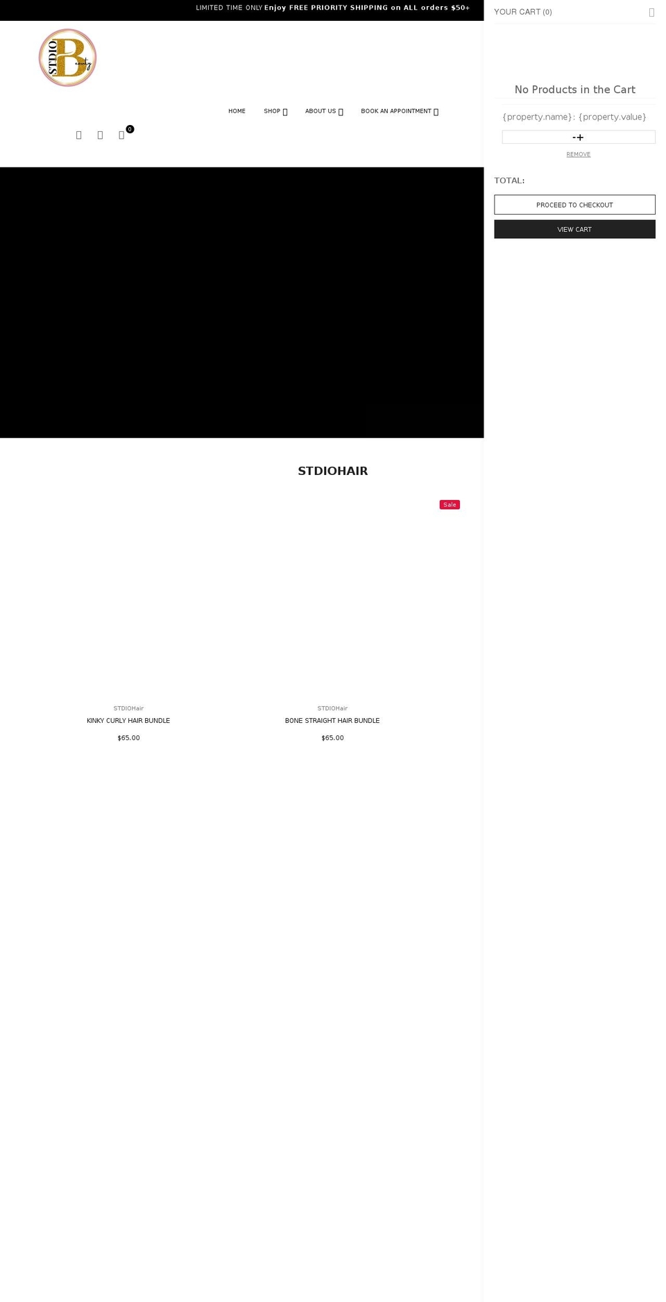 stdiobeauty.com shopify website screenshot