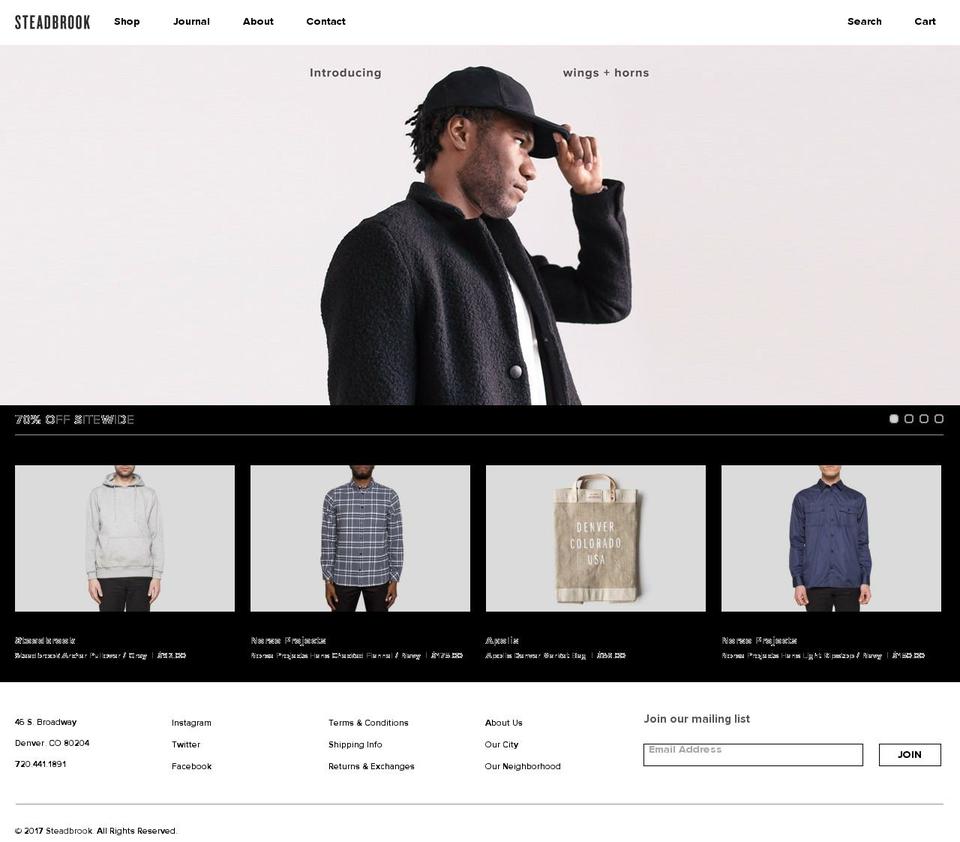 steadbrook.com shopify website screenshot