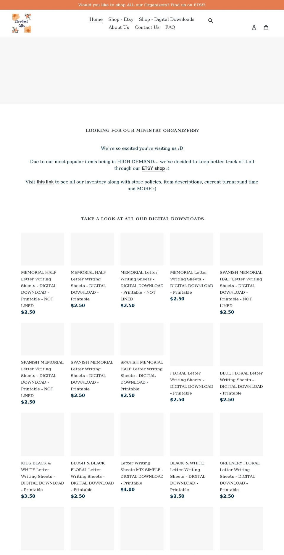 steadfastgifts.com shopify website screenshot