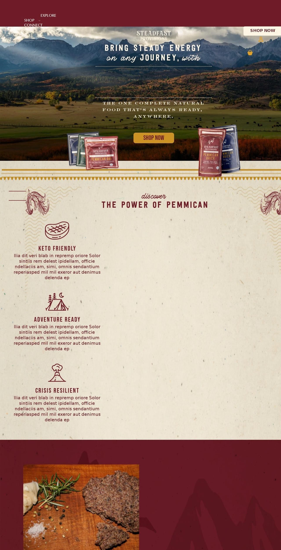 steadfastprovisions.com shopify website screenshot