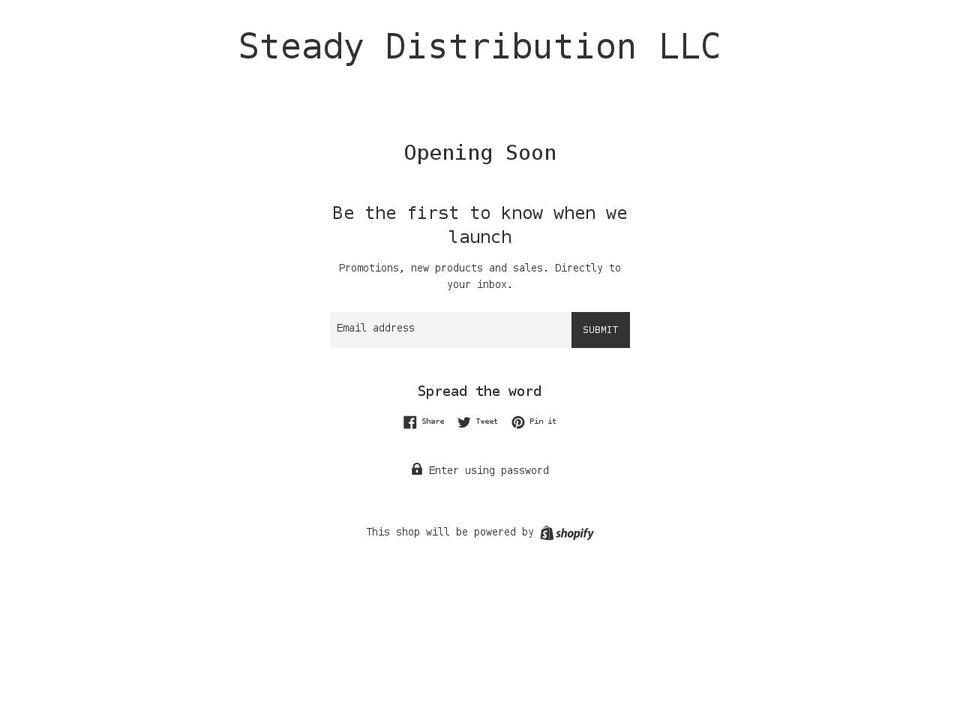 steady-distribution-llc.myshopify.com shopify website screenshot