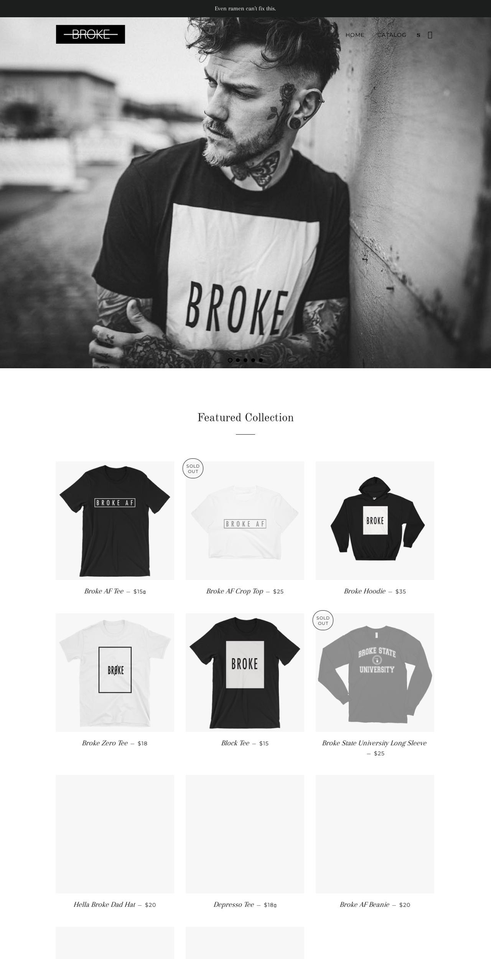 steadybroke.com — Shopify storefront screenshot