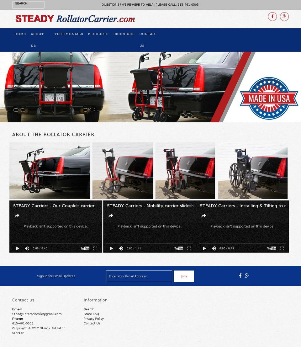 steadycarriers.com shopify website screenshot