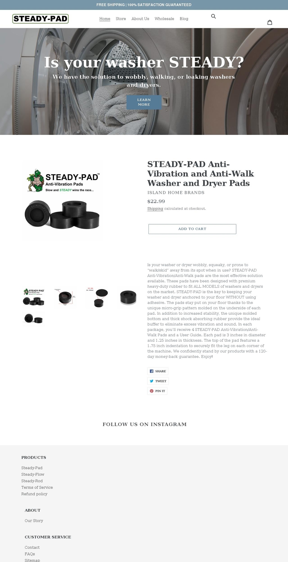 steadypads.com shopify website screenshot