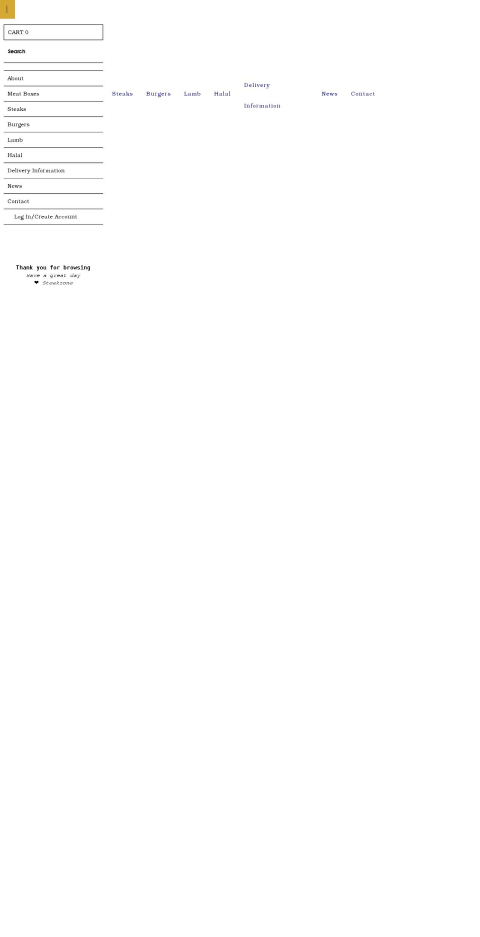 steakzone.co.uk shopify website screenshot