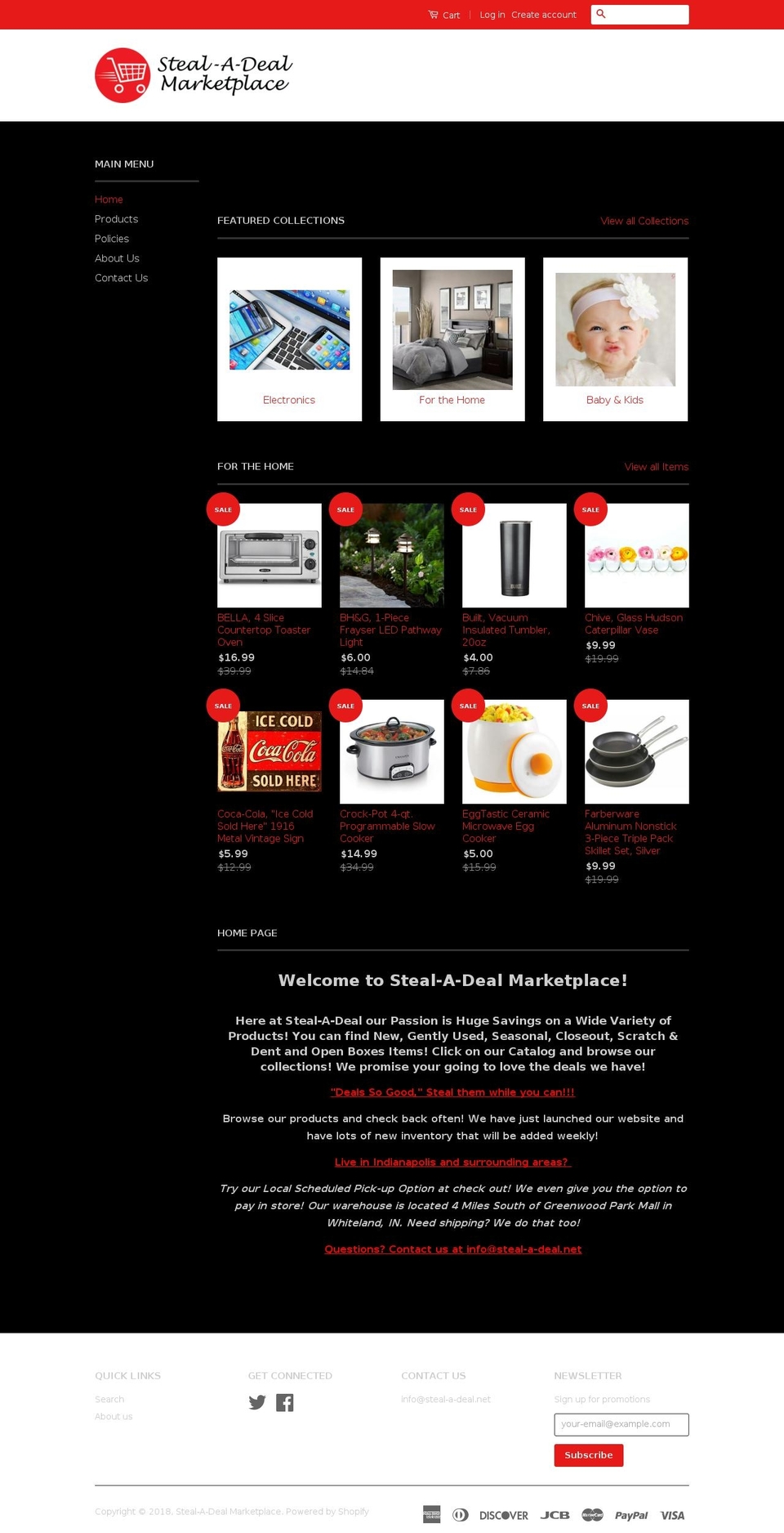 steal-a-deal.net shopify website screenshot
