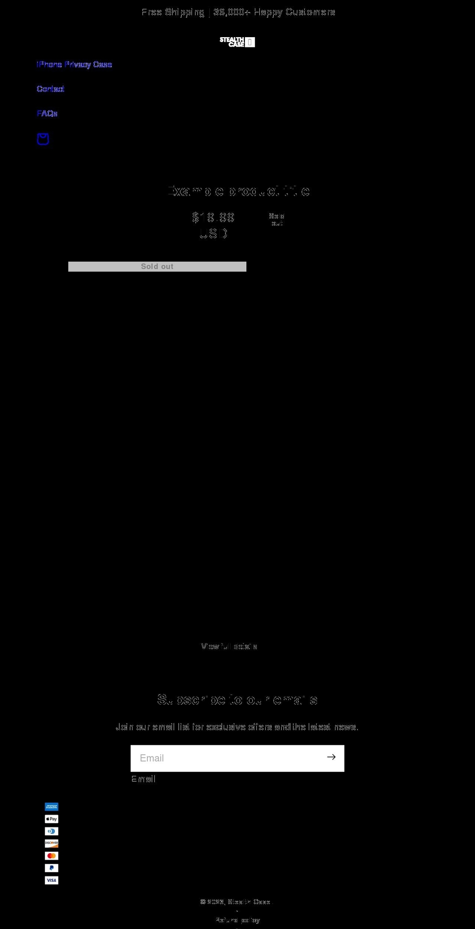 stealth-case.com shopify website screenshot