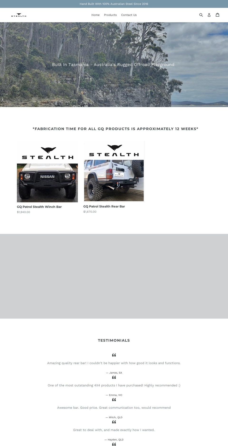 stealthbars.com shopify website screenshot