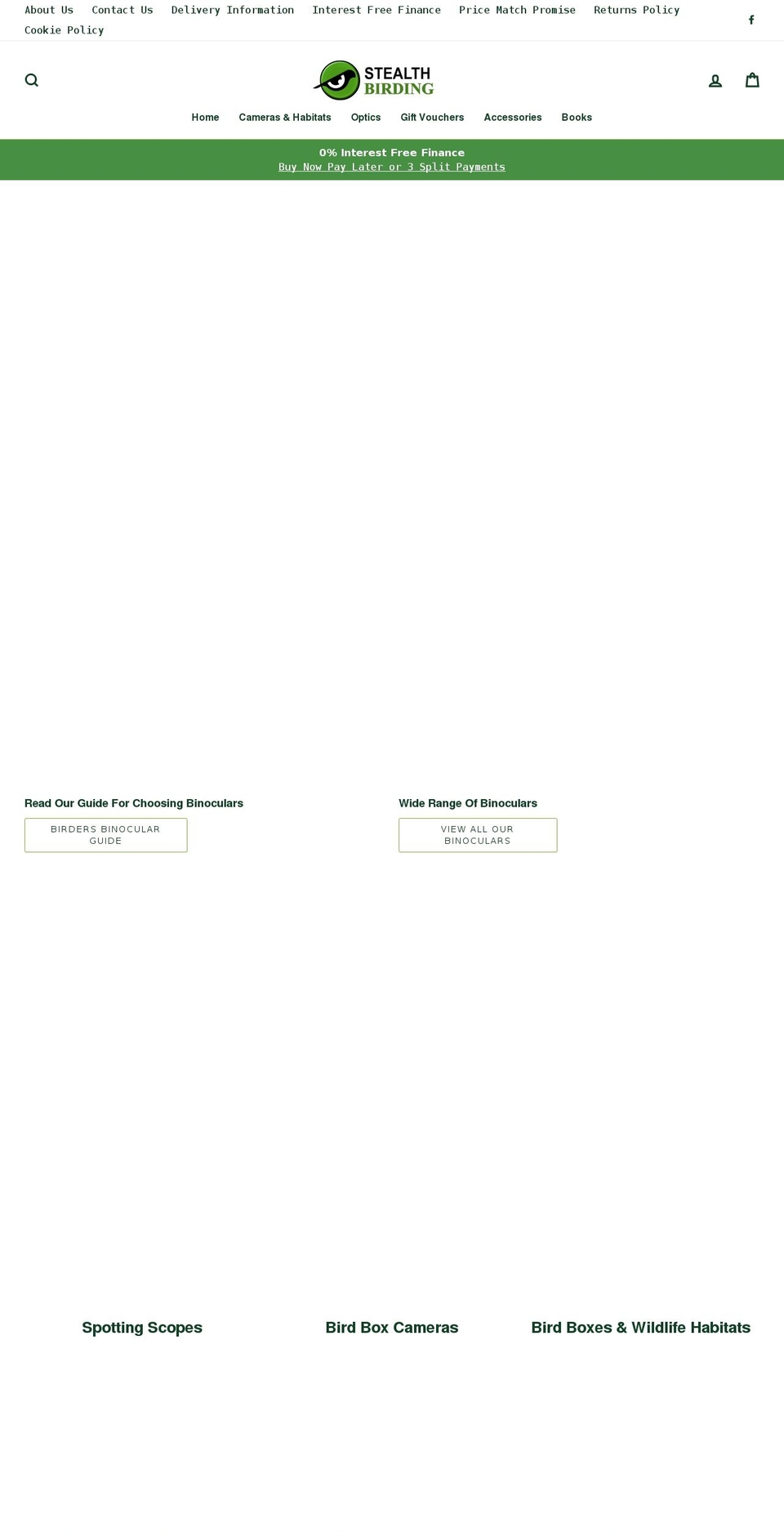 stealthbirding.co.uk shopify website screenshot