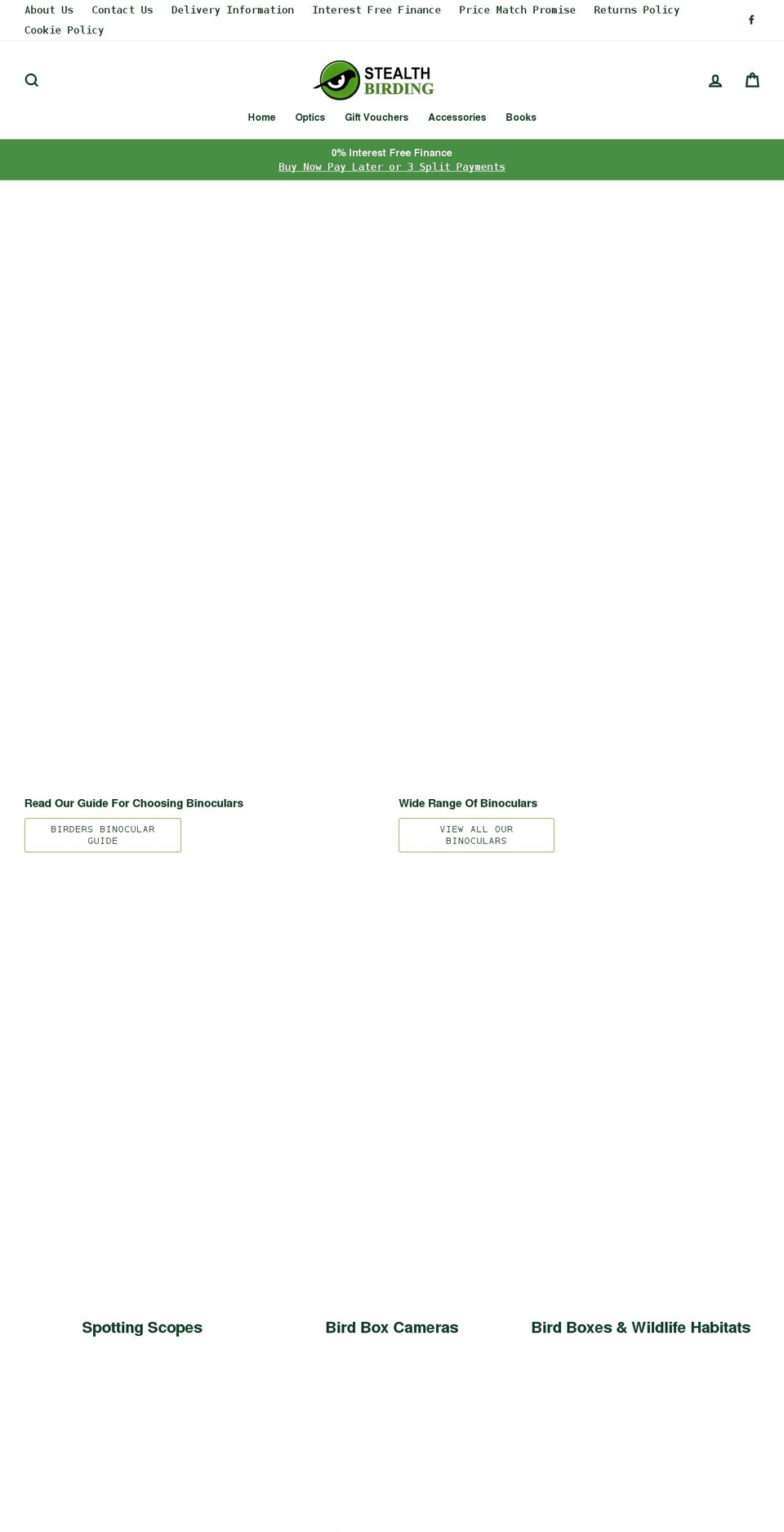 stealthbirding.com — Shopify storefront screenshot