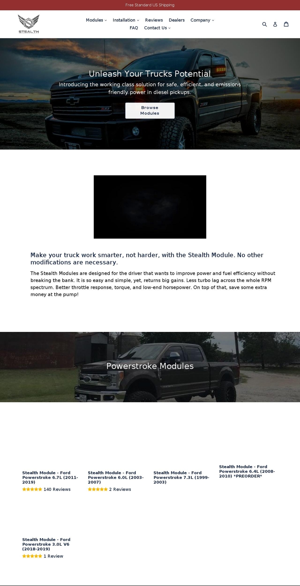 stealthmodules.com shopify website screenshot
