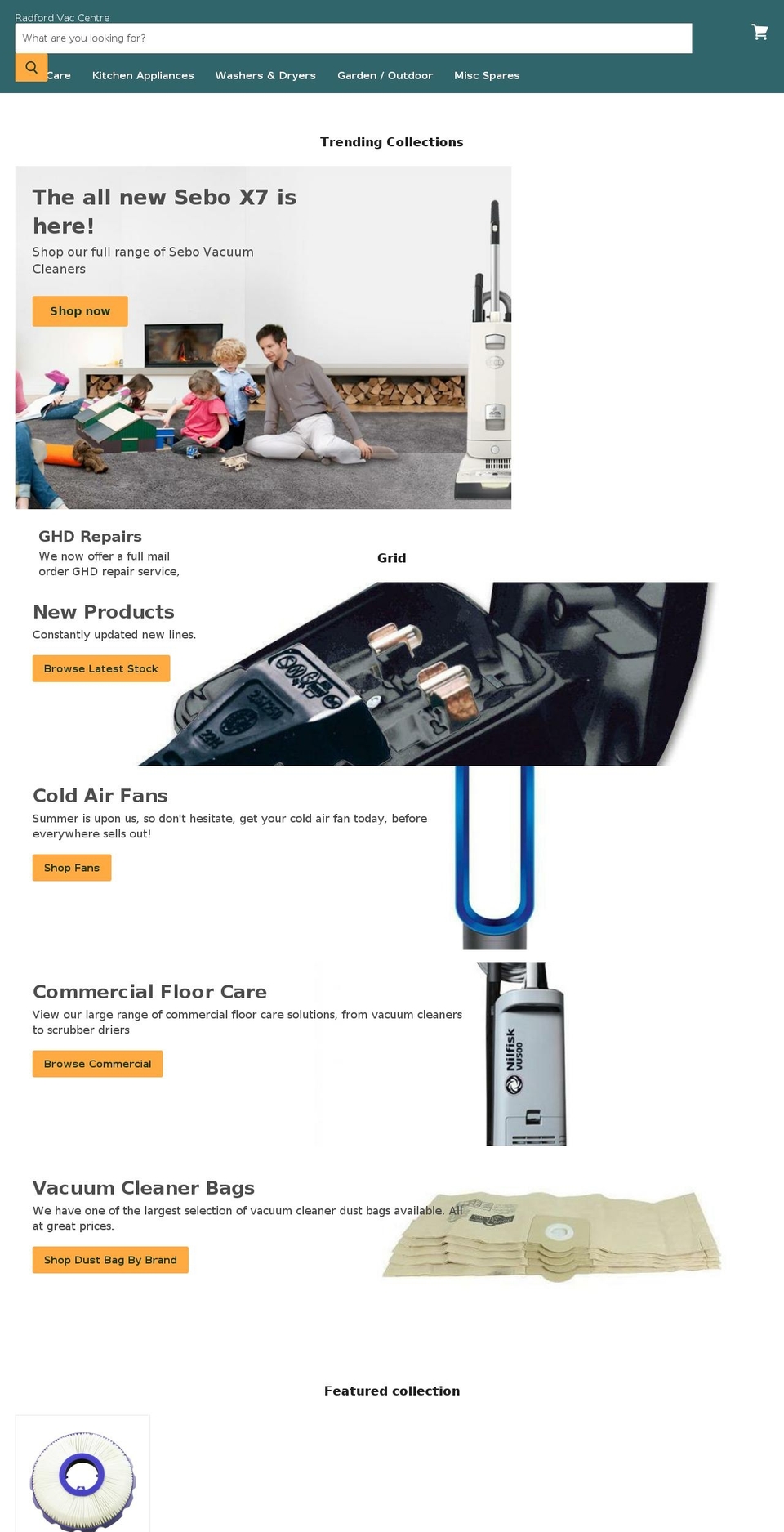 steam-mop-spares.com shopify website screenshot