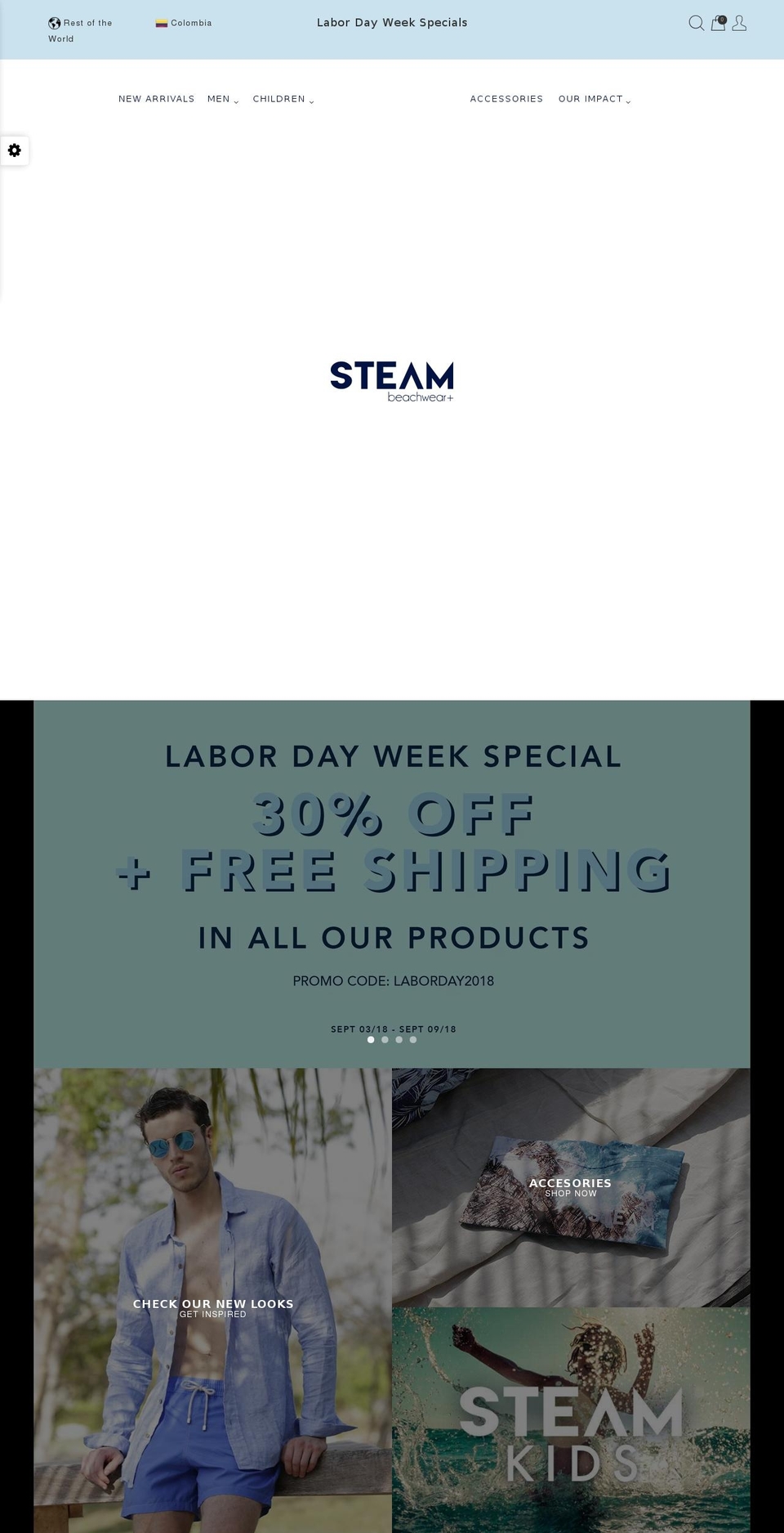 steambeach.com shopify website screenshot