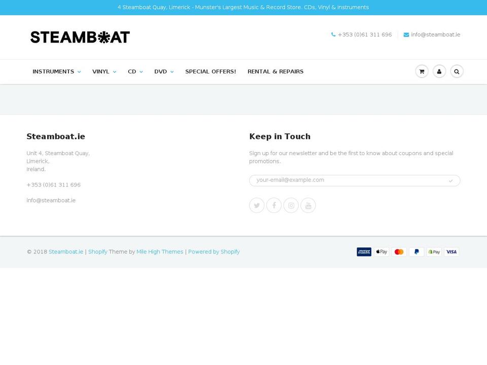 steamboat.ie shopify website screenshot