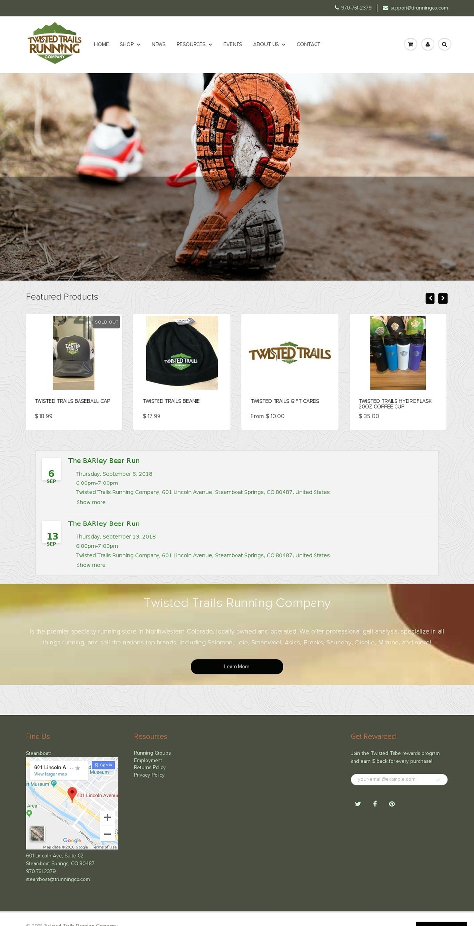 steamboatruns.com — Shopify storefront screenshot