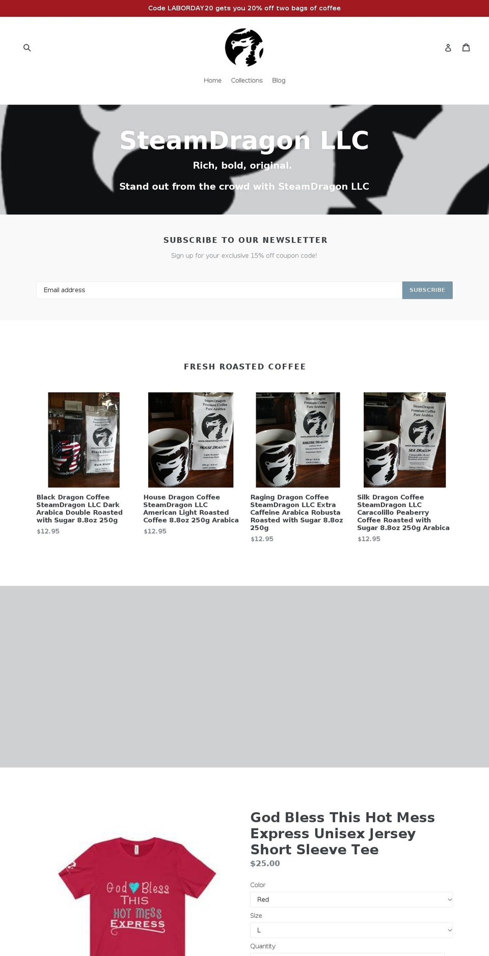 steamdragonllc.com — Shopify storefront screenshot