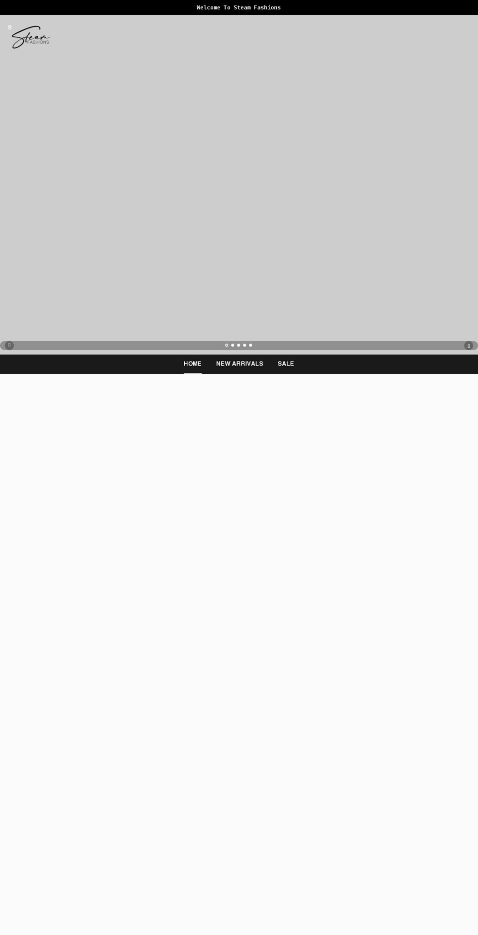 steamfashions.com shopify website screenshot