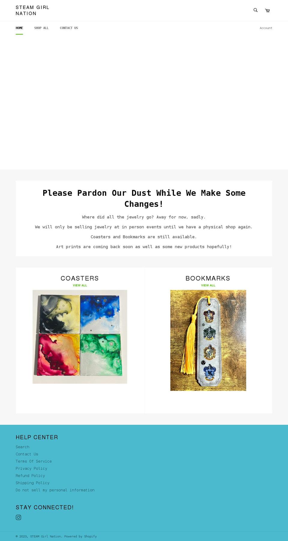 steamgirlnation.com — Shopify storefront screenshot