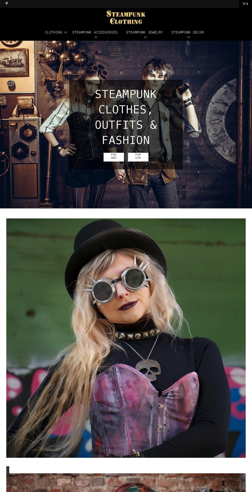 Return Shopify theme site example steampunk-clothing.com