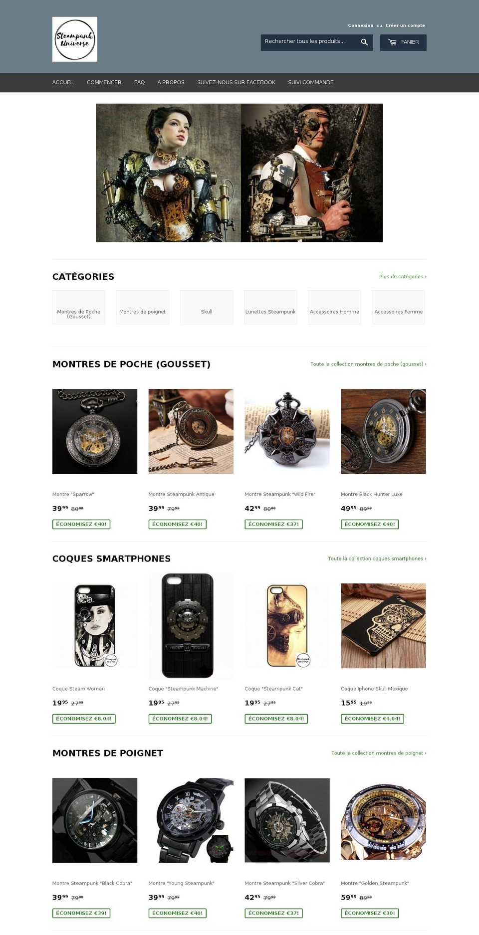 Billionaire-theme-seo Shopify theme site example steampunk-universe.com