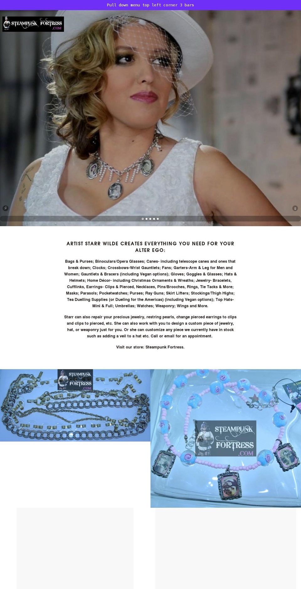 steampunkfortress.com shopify website screenshot