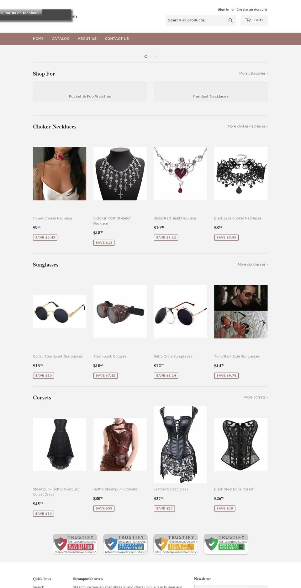 steampunkheaven.store shopify website screenshot