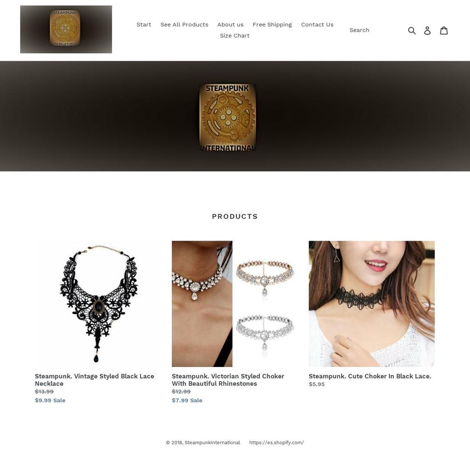 steampunkinternational.com — Shopify storefront screenshot